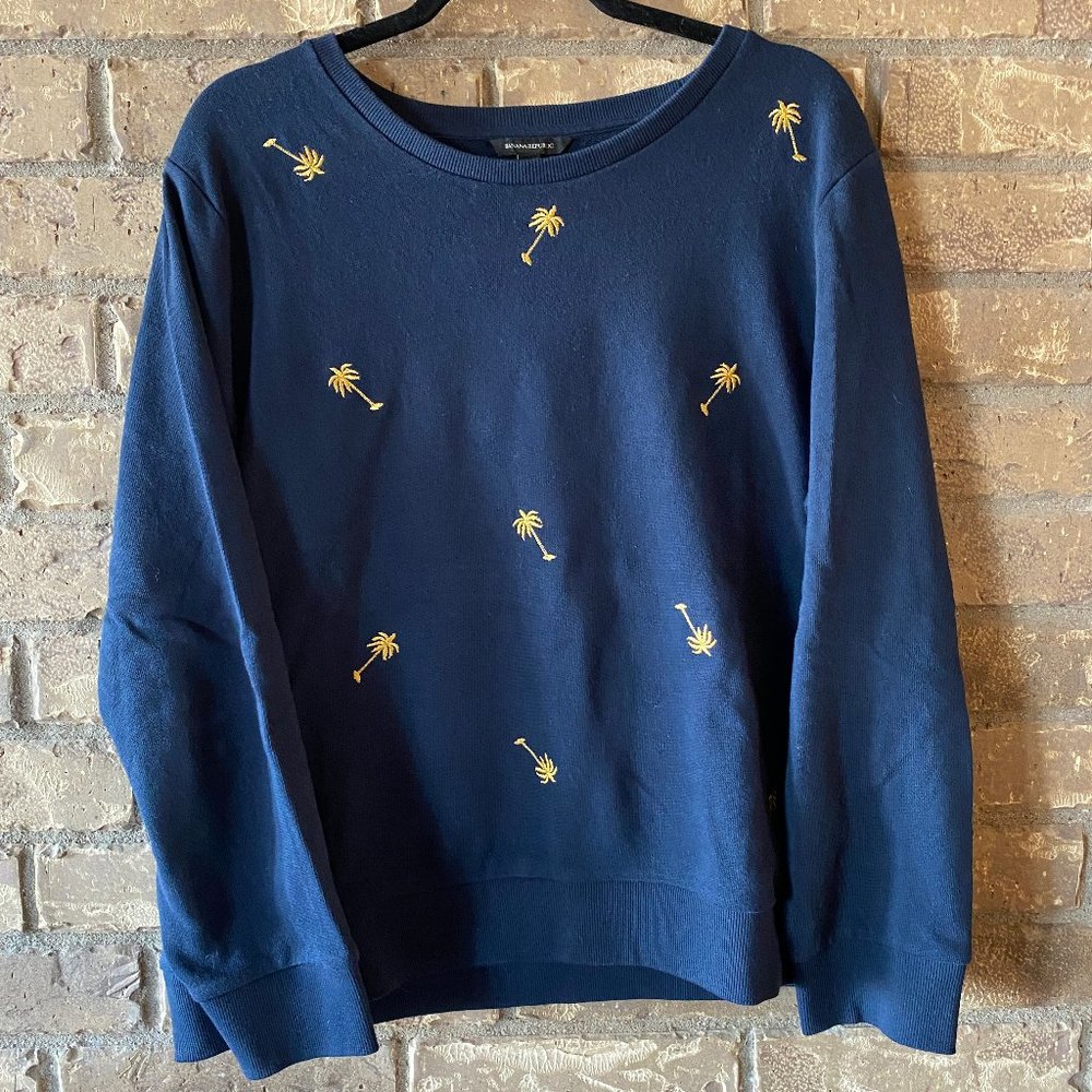 Banana Republic Sweater with Gold Palm Trees
